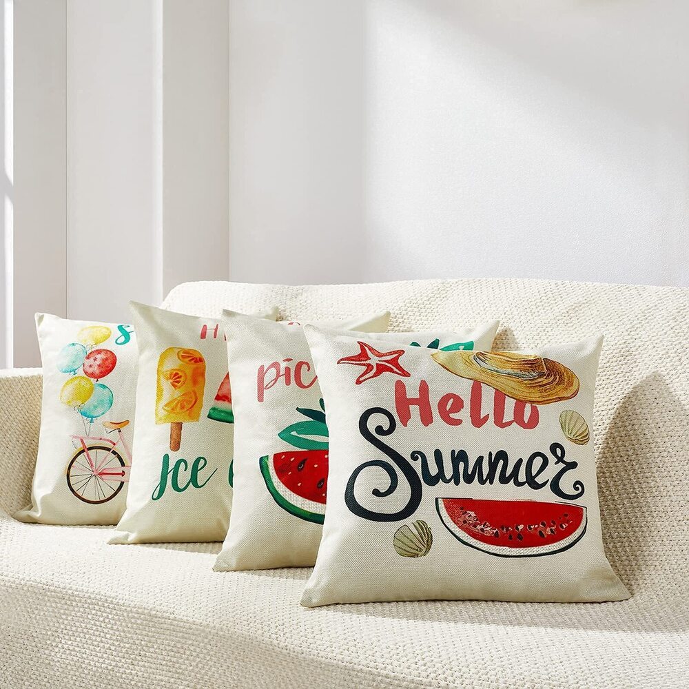 9717 Summer Pillow Covers 20x20: Decorative Pillow Covers Farmhouse Pillow - Picture 7 of 7